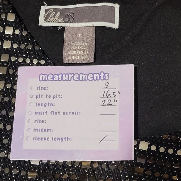 CHELSEA28 Sequin Cami Top Size S Silver Mirrored Dainty Crisscross Strappy - Picture 2 of 7